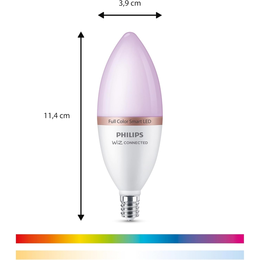 Conjunto de 4 lâmpadas LED RGB dimmerizáveis Philips SMART C37 E14/5W/230V 2200-6500K