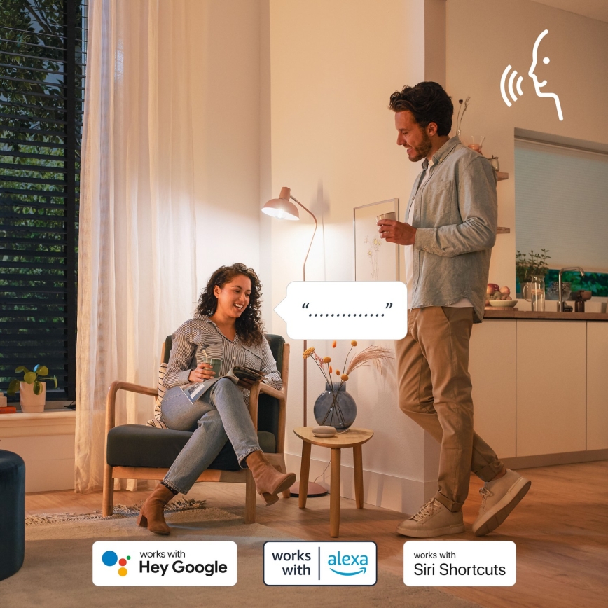 Pack 4x lâmpadas LED RGB dimerizáveis Philips SMART C37 E14/4,9W/230V 2200-6500K