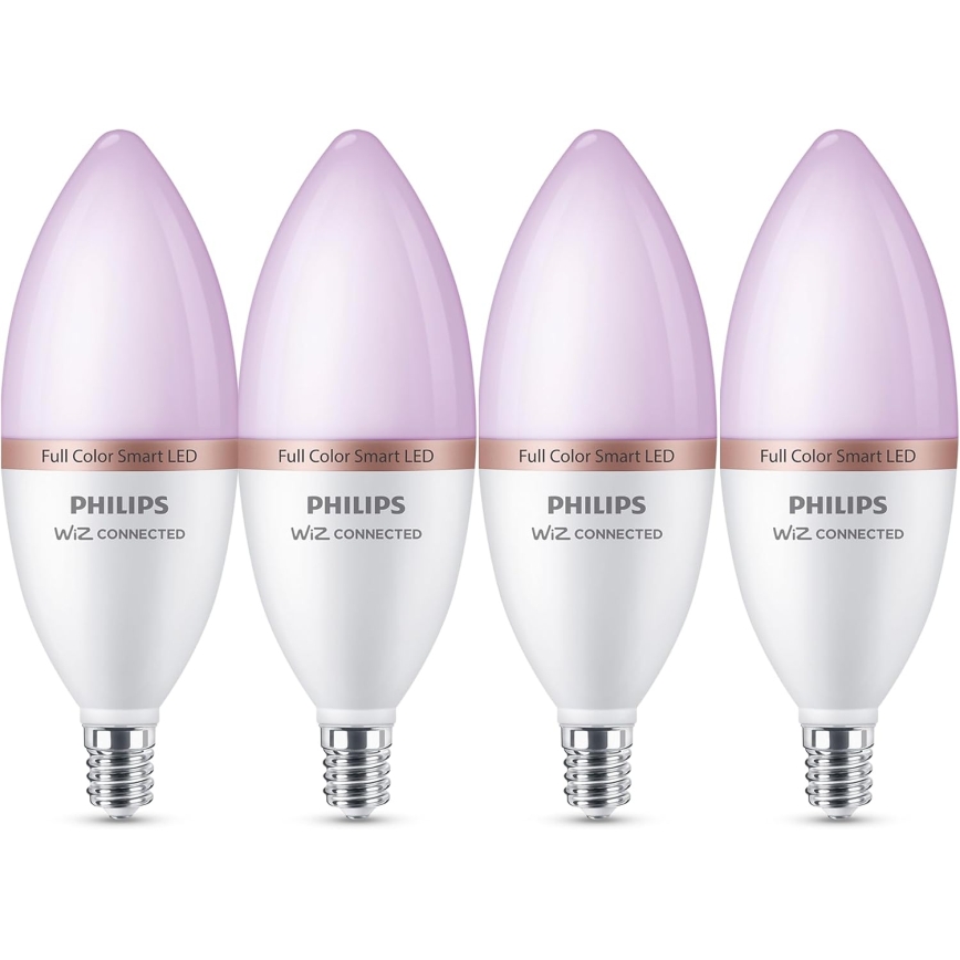 Pack 4x lâmpadas LED RGB dimerizáveis Philips SMART C37 E14/4,9W/230V 2200-6500K