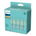 Conjunto de 4 lâmpadas LED VINTAGE Philips B35 14/4,3W/230V 2700K