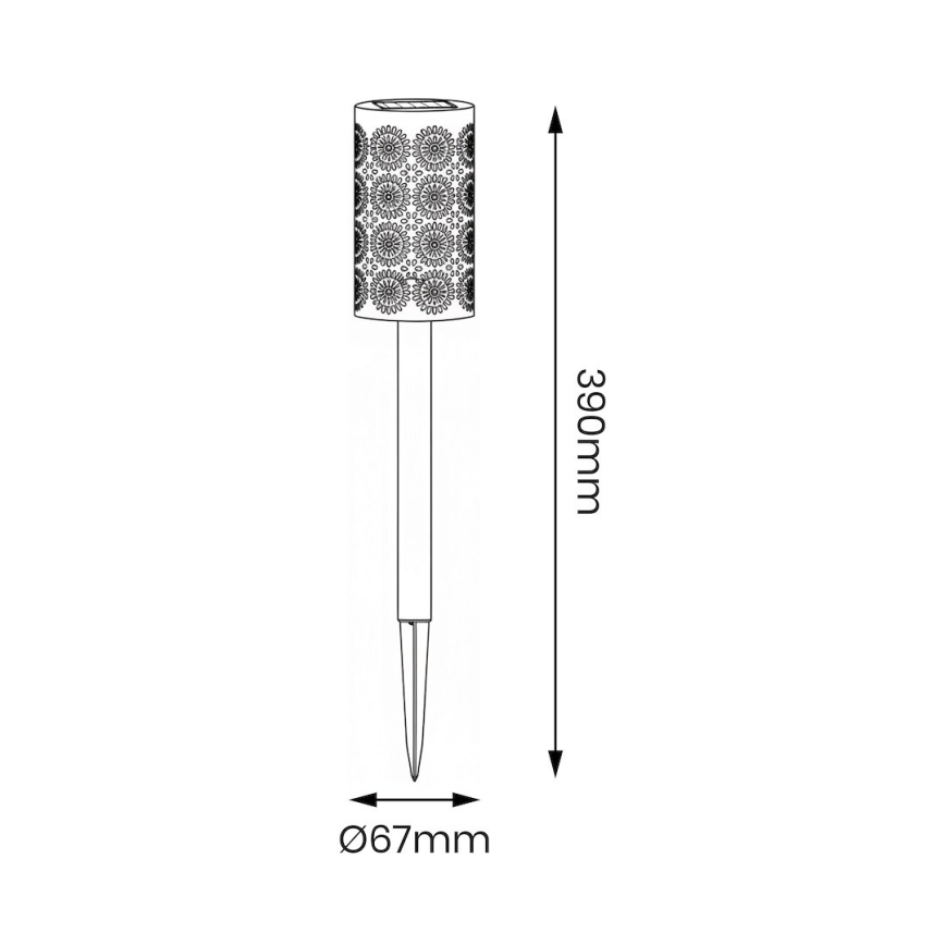 Conjunto de 4 lâmpadas solares DECOR LED 1,2 V 150 mAh 3000 K 39 cm IP44 preto
