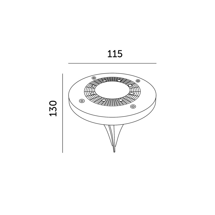 Conjunto de 4 lâmpadas solares LED CLAVO, 1x pilha AAA, 4000 K, IP44, 300 mAh
