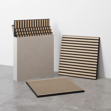 Conjunto de 4 painéis acústicos DANVIKEN 60x60 cm, carvalho