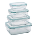 Conjunto de 4 recipientes para alimentos, transparente/verde-menta