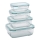 Conjunto de 4 recipientes para alimentos, transparente/verde-menta