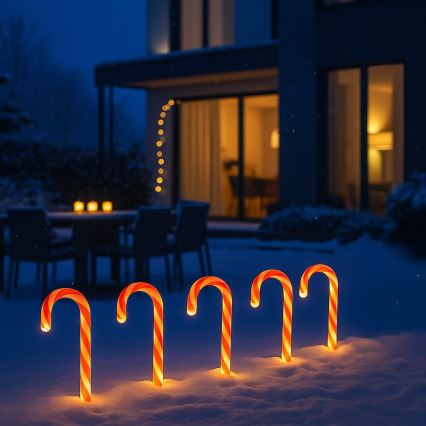 Conjunto de 5 decorações de Natal LED para exterior LED/2W/230V IP44 vermelhas