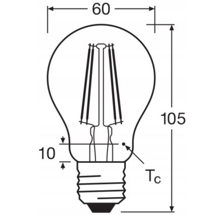 Conjunto de 5 lâmpadas LED Base Classic Filament A60 E27/7W/230V 4000K - Osram