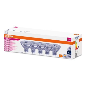 Conjunto de 5 lâmpadas LED MR16 GU5,3/2,6W/12V 2700K 36° - Osram