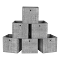 Conjunto de 6 caixas de arrumação CURAN 30x30x30 cm, cinzentas