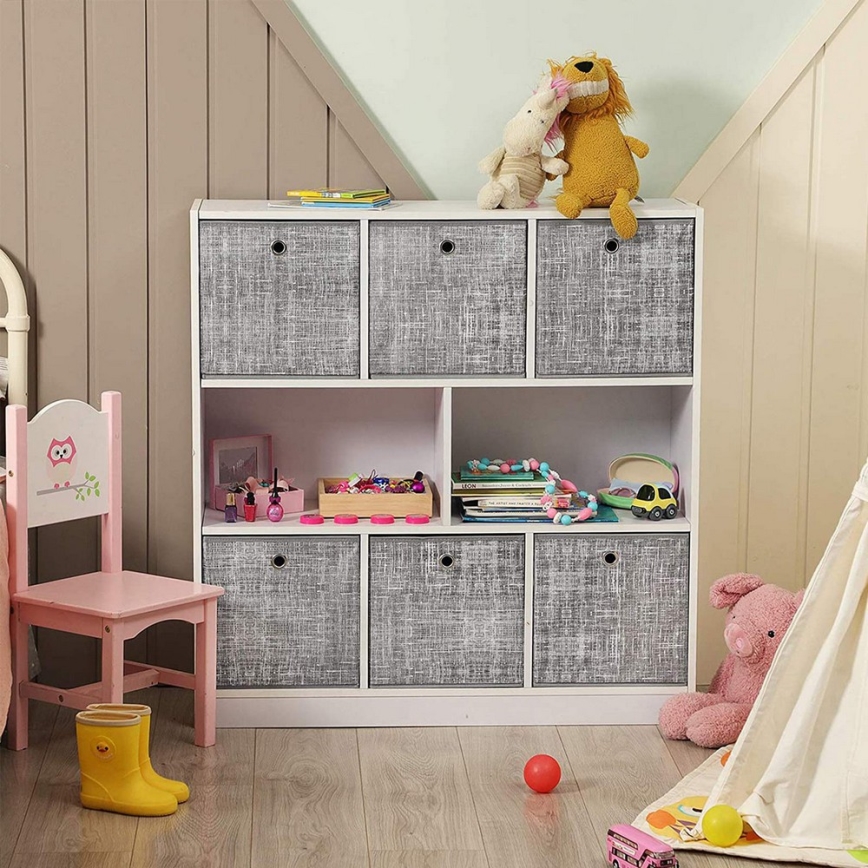 Conjunto de 6 caixas de arrumação CURAN, cinzento