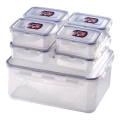 Conjunto de 7 potes para alimentos LOCK, azul/transparente