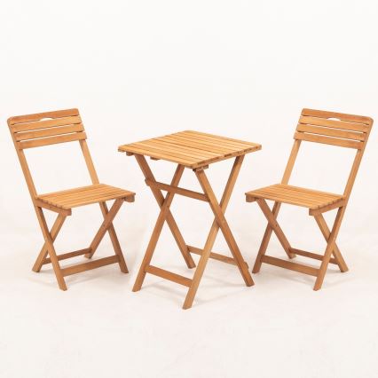 Conjunto de balcón con cojines de haya