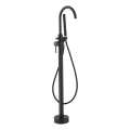 Conjunto de banheira independente com misturadora, 116 cm, preto