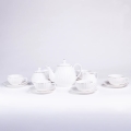 Conjunto de café em porcelana, 15 peças — branco