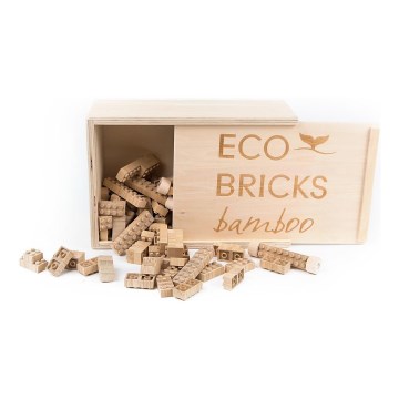Conjunto de construção em madeira ECO BRICKS 250 peças