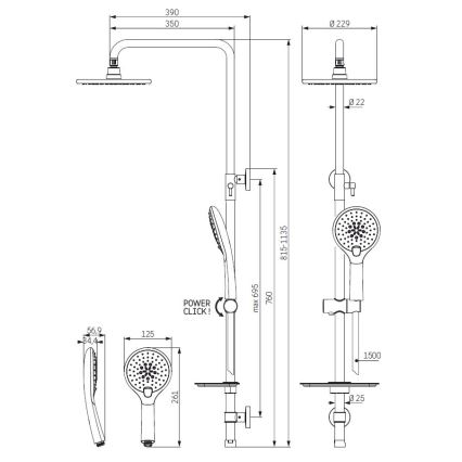 Conjunto de duche MARTOFTE preto