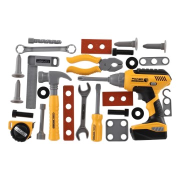 Conjunto de ferramentas com parafusadora sem fios, alimentada por 3 pilhas AAA