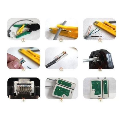 Conjunto de ferramentas para instalação de redes UTP 9 pcs