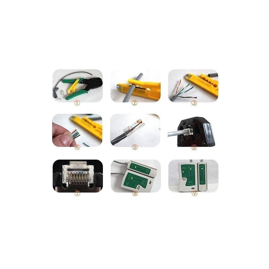 Conjunto de ferramentas para instalação de redes UTP 9 pcs