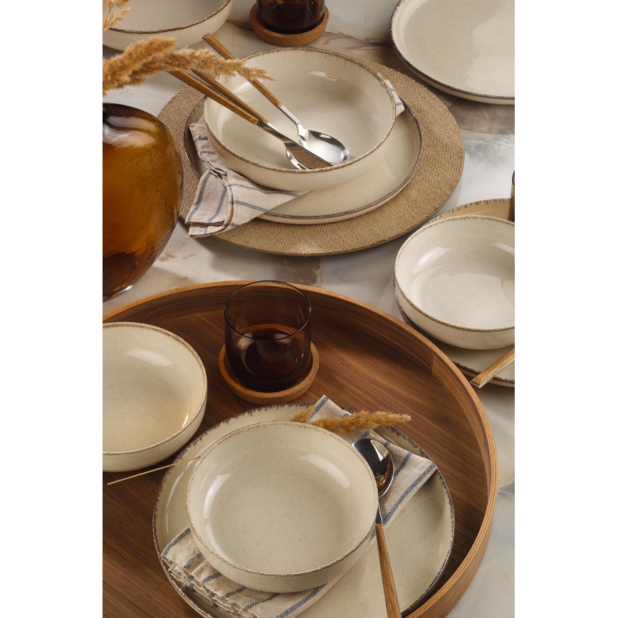 Conjunto de jantar, 12 peças, bege/porcelana