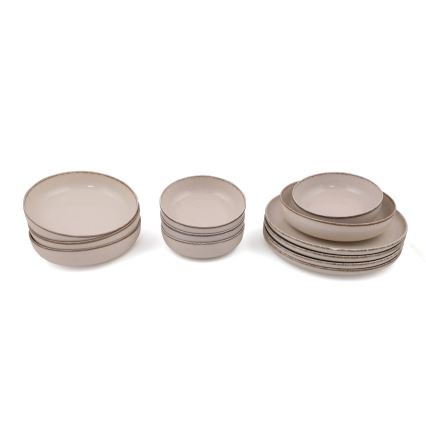 Conjunto de jantar, 12 peças, bege/porcelana