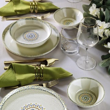 Conjunto de jantar 12 peças branco/porcelana