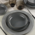 Conjunto de jantar 12 peças cinzento/porcelana