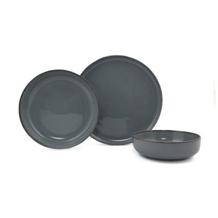 Conjunto de jantar 12 peças cinzento/porcelana