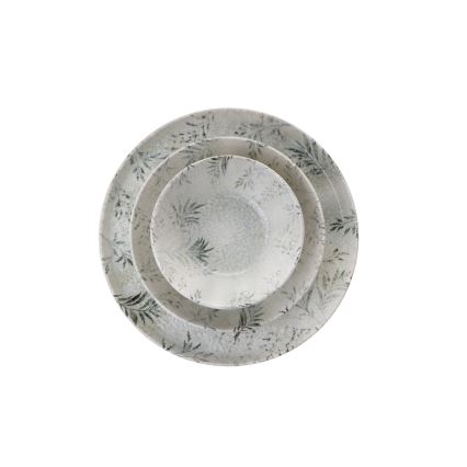 Conjunto de jantar 12 peças cinzento/porcelana