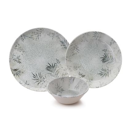 Conjunto de jantar 12 peças cinzento/porcelana