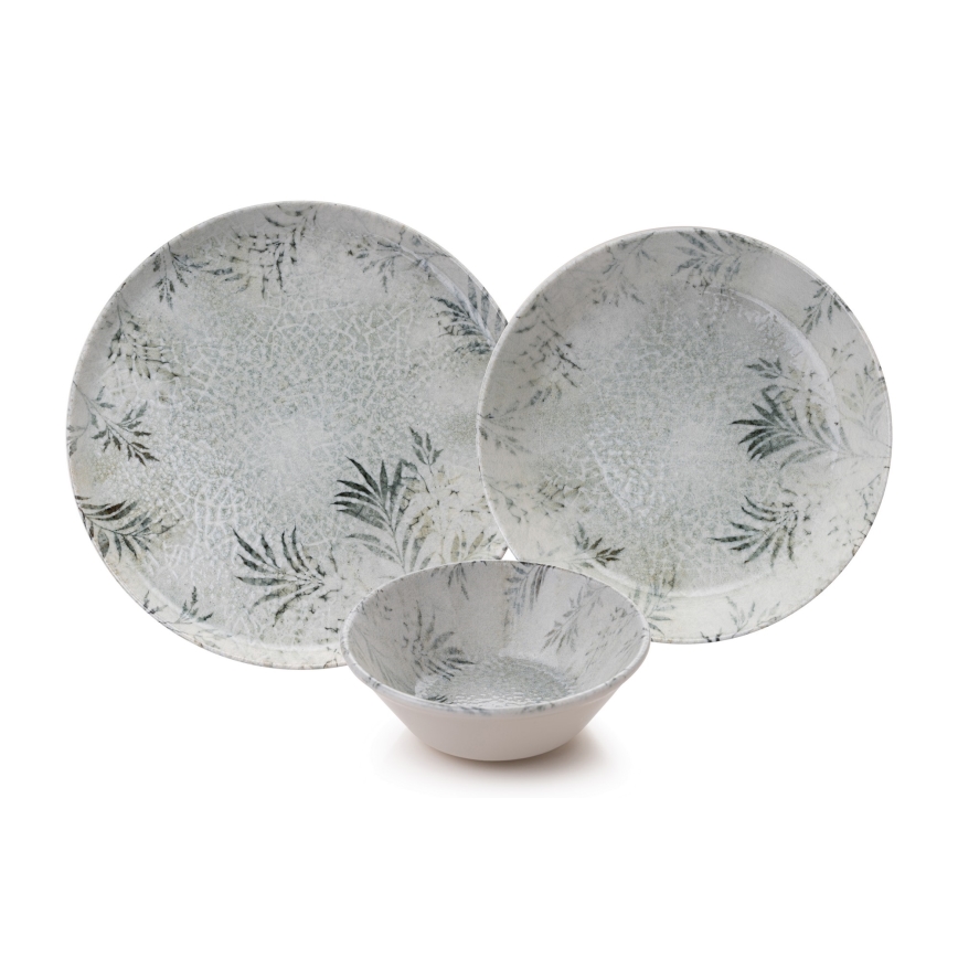 Conjunto de jantar 12 peças cinzento/porcelana