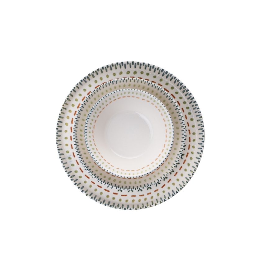 Conjunto de jantar 12 peças multicolorido/porcelana