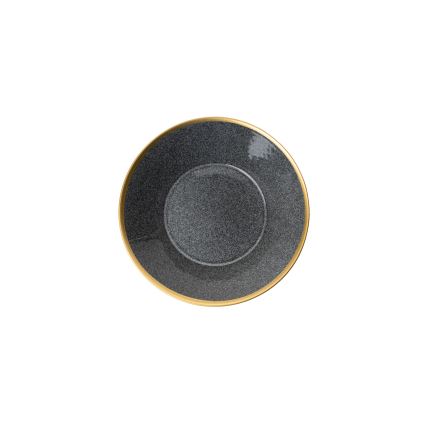Conjunto de jantar 16 peças antracite/dourado/porcelana