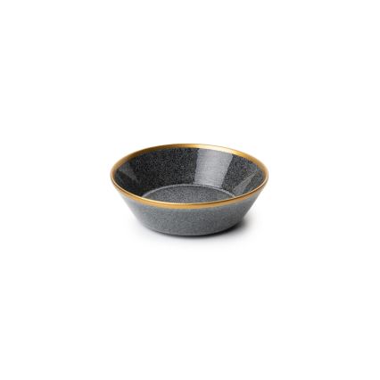Conjunto de jantar 16 peças antracite/dourado/porcelana