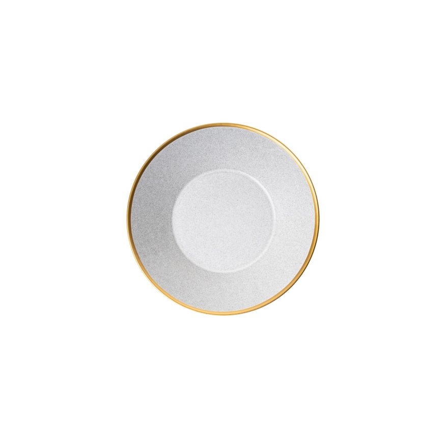 Conjunto de jantar 16 peças cinzento/dourado/porcelana
