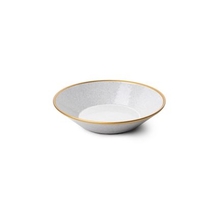 Conjunto de jantar 16 peças cinzento/dourado/porcelana