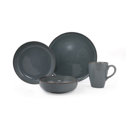 Conjunto de jantar 16 peças cinzento/porcelana