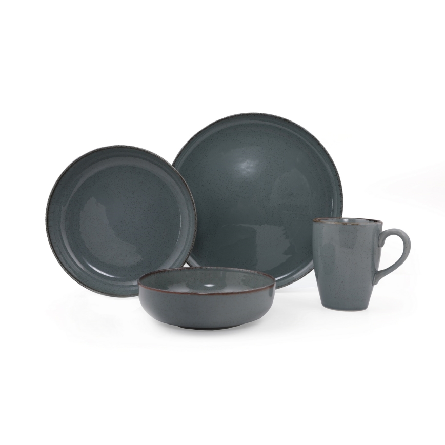 Conjunto de jantar 16 peças cinzento/porcelana