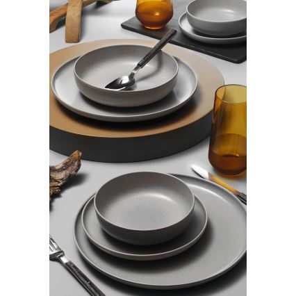 Conjunto de jantar 16 peças cinzento/porcelana