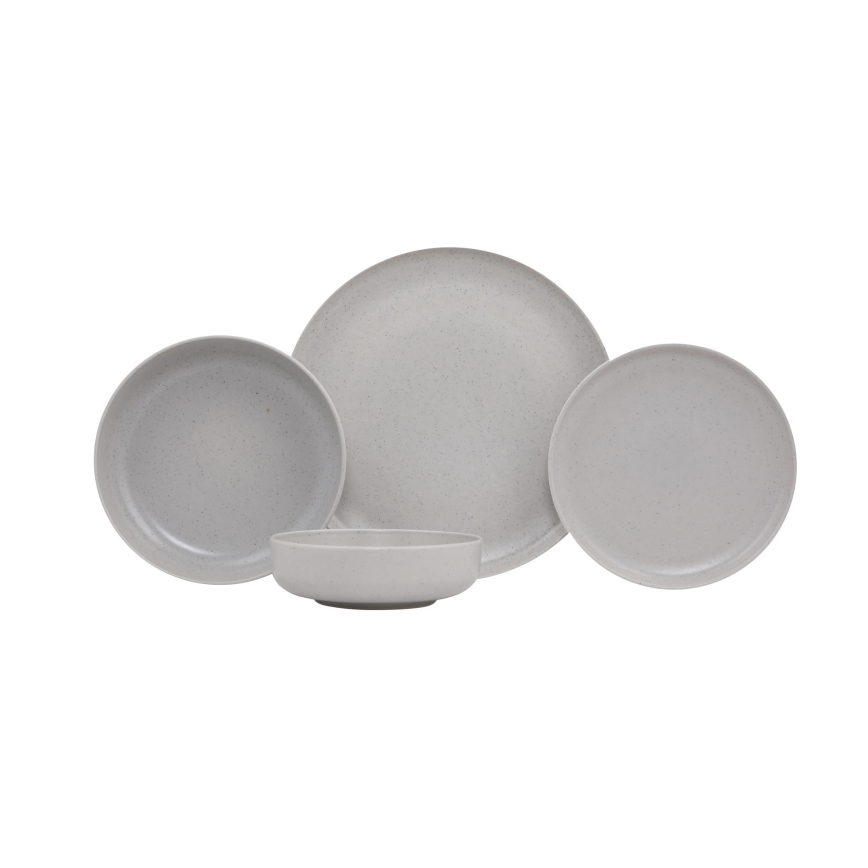 Conjunto de jantar 16 peças cinzento/porcelana