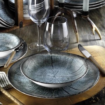 Conjunto de jantar 18 peças azul/porcelana