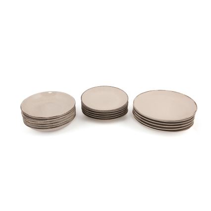 Conjunto de jantar 18 peças bege/porcelana