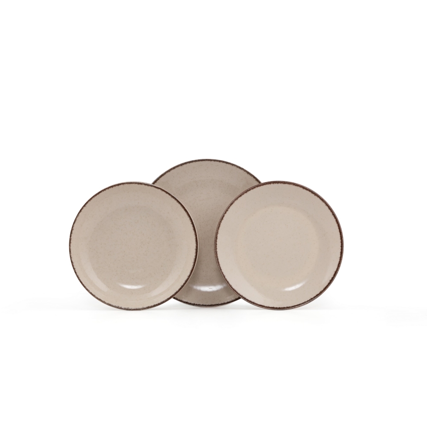 Conjunto de jantar 18 peças bege/porcelana