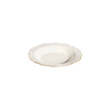 Conjunto de jantar 18 peças branco/dourado/porcelana