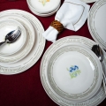 Conjunto de jantar 18 peças branco/multicolorido/porcelana