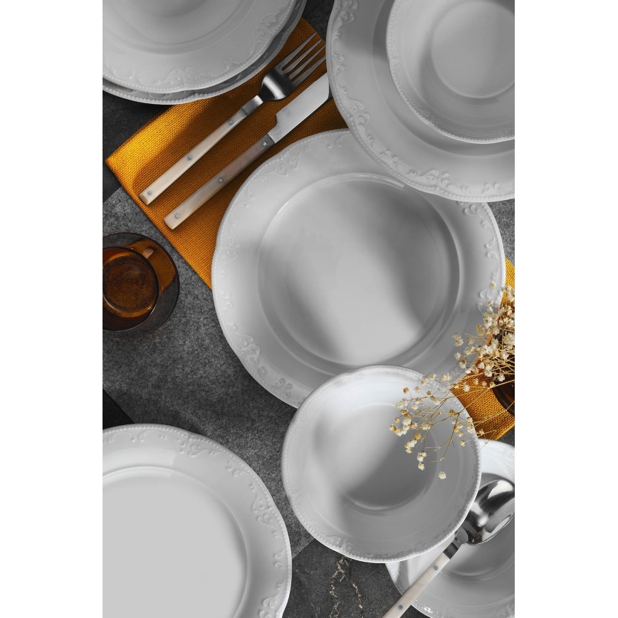 Conjunto de jantar 18 peças branco/porcelana