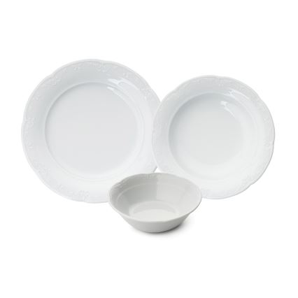 Conjunto de jantar 18 peças branco/porcelana