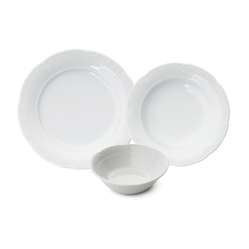 Conjunto de jantar 18 peças branco/porcelana