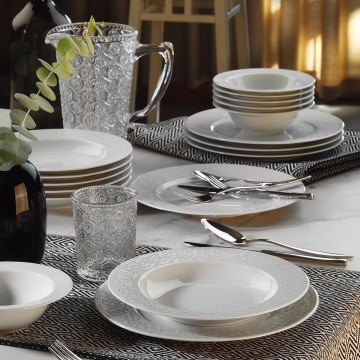 Conjunto de jantar 18 peças branco/porcelana
