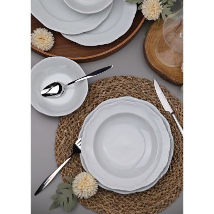 Conjunto de jantar 18 peças branco/porcelana